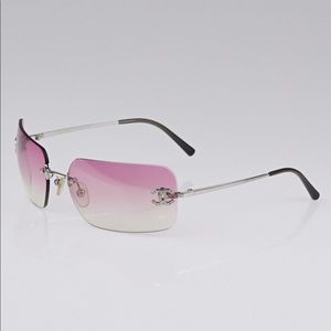 ❌SOLD❌ CHANEL pink rimless CC sunglasses 4017-D